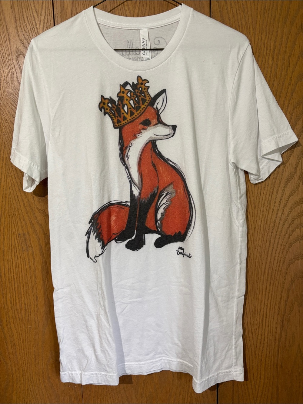 Bella Canvas White Tee Royal Fox Cocoally New Orleans  women’s Medium